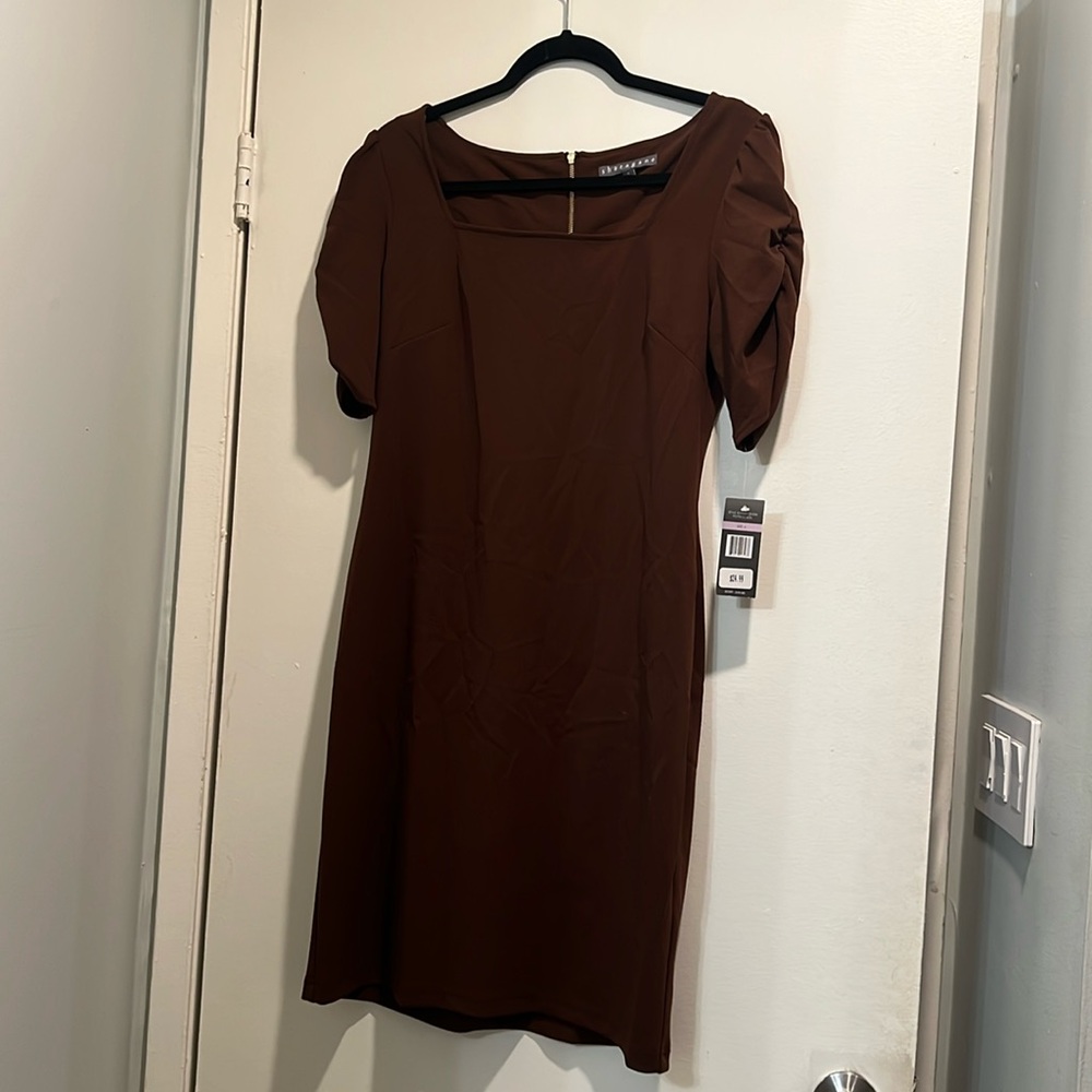 Brand New with Tags - Brown Puff Sleeve Dress